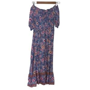 Arnhem Juliette Shirred Midi Dress in Bluebell